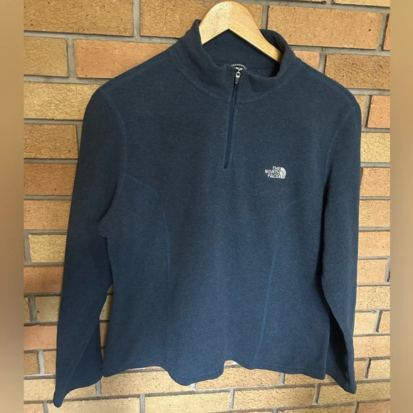 The North Face Quarter Zip Navy Blue Fleece Women’s Size XL Long Sleeve Cozy - Picture 1 of 6